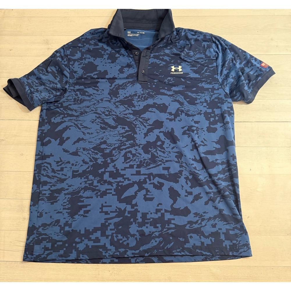 Under armour men's blue freedom polo shirt‎ XL